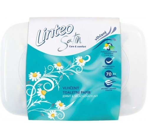 TP vlhčený Linteo Satin 70ks krabička TP vlhčený Linteo Satin 70ks krabička - Papírová hygiena Toaletní papír vlhčený